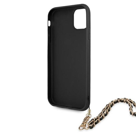 Guess Saffiano Chain - étui pour iPhone 11 (noir)