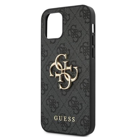 Guess 4G Big Metal Logo - pouzdro pro iPhone 12 / iPhone 12 Pro (šedé)