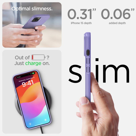 Spigen Thin Fit - tok iPhone 15 készülékhez (lila)