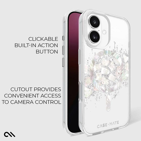 Case-Mate Karat MagSafe - Case for iPhone 16 with Pearl Inlay (A Touch of Pearl)