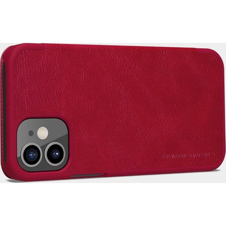 Kožené pouzdro Nillkin Qin - Pouzdro pro Apple iPhone 12 Mini (červené)