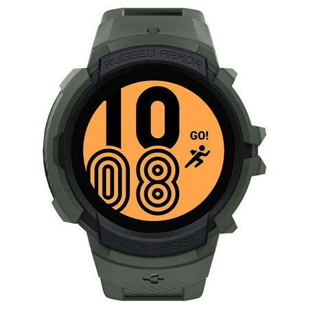 Spigen Rugged Armor Pro - Pasek + etui do Samsung Galaxy Watch 4 / 5 44 mm (Zielony/Czarny)