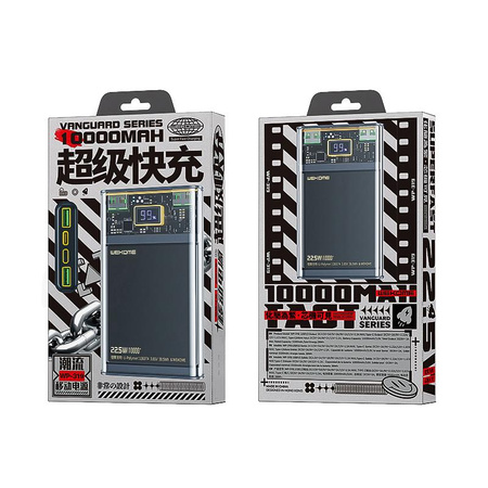 WEKOME WP-319 Vanguard Series - Banque d'énergie 10000 mAh Super Charging PD 20W + QC 22.5W (Noir / Transparent)