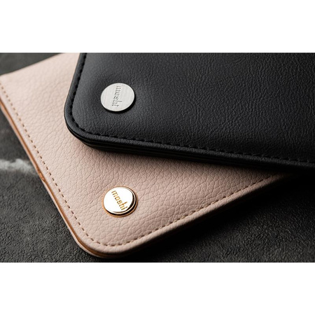 Moshi Overture - 3 az 1-ben iPhone 13 Pro Max flip tok (antibakteriális NanoShield™) (Jet Black)