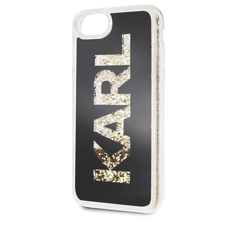 Karl Lagerfeld Logo Karl - iPhone SE 2020 / 8 / 7 Tasche (Gold Glitter)
