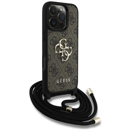 Guess 4G Nagy logós zsinórpántos kereszttáska - tok iPhone 16 Pro Max készülékhez (barna)