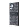 DKNY bőr mono csíkos és fém logóval - Samsung Galaxy S24 Ultra tok (fekete)