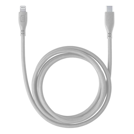 Cellularline Soft Cable - kabel USB-C na Lightning s certifikací MFi 1,2 m (šedý)