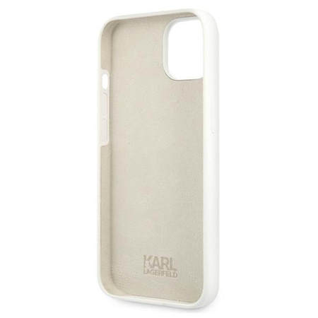 Karl Lagerfeld Silicone Stack Logo - pouzdro pro iPhone 13 mini (bílé)