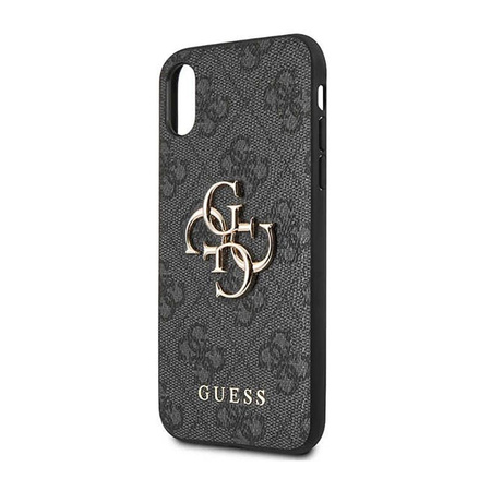 Guess 4G Big Metal Logo - Coque iPhone X (grise)