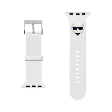 Karl Lagerfeld Silikonová hlava Choupette - řemínek pro Apple Watch 38/40/41 mm (bílý)