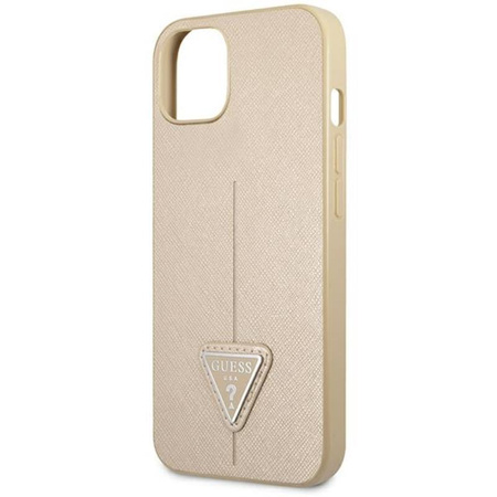 Guess Saffiano Triangle Logo Case - iPhone 14 Plus Case (beige)