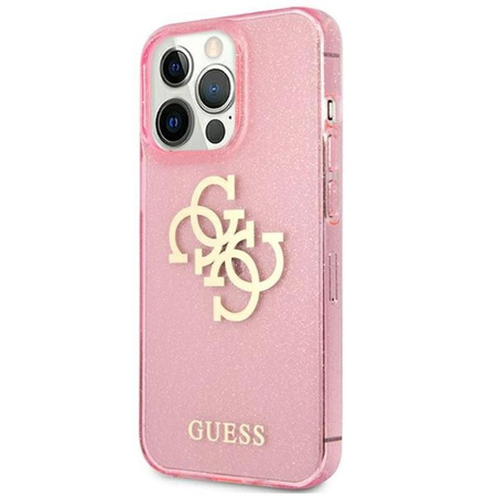 Guess Glitter 4G Big Logo - iPhone 13 Pro Max Tasche (rosa)