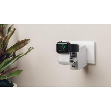 Moshi Flekto - MFi faltbares Ladegerät für Apple Watch mit USB-Kabel (silber)