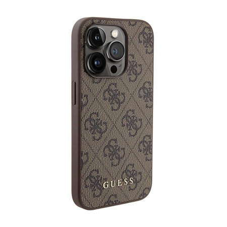 Guess 4G Metal Gold Logo - Coque iPhone 15 Pro (marron)