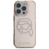 Karl Lagerfeld IML strasszos Karl Head - tok iPhone 16 Pro Max készülékhez (rózsaszín)