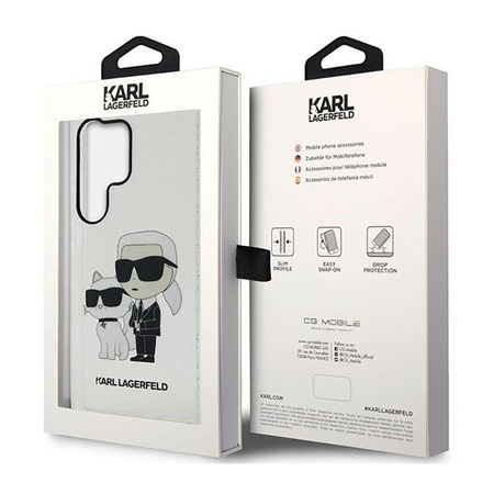 Karl Lagerfeld IML Glitter NFT Karl & Choupette - Case for Samsung Galaxy S23 Ultra (Clear)