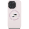 Karl Lagerfeld Silicone Double Heads And Circle MagSafe - Coque pour iPhone 16 Pro (rose)