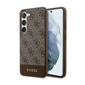 Guess 4G Bottom Stripe Metal Logo Collection - Étui pour Samsung Galaxy S24+ (marron)