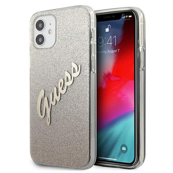 Guess Glitter Gradient Script - Tasche iPhone 12 mini (Gold)