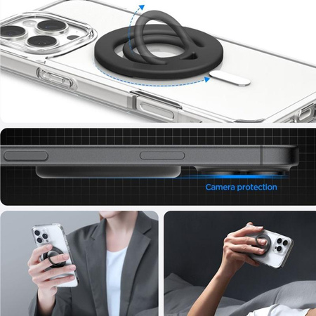 Spigen Dual Pop Mag MagSafe - Mágneses ujjtartó telefonhoz (fekete)