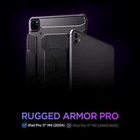 Spigen Rugged Armor Pro - Étui pour iPad Pro 11" (M4, 2024) (Noir)