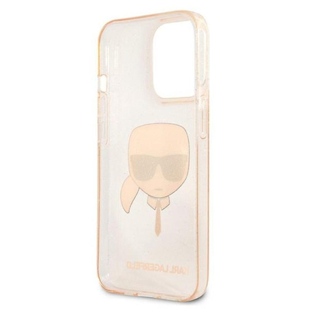 Karl Lagerfeld Karl's Head Glitter - iPhone 13 Pro Case (Gold)