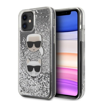 Karl Lagerfeld Liquid Glitter Hearts - pouzdro pro iPhone 11
