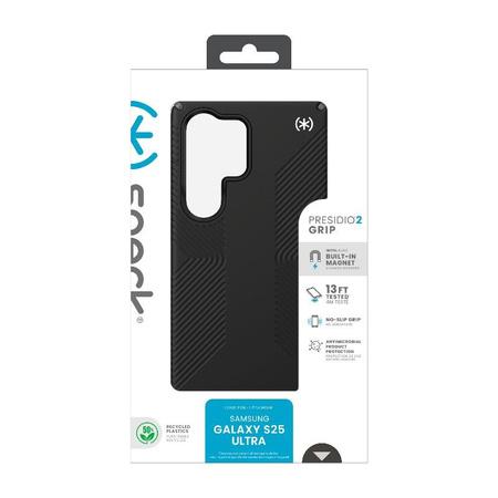 Speck Presidio2 Grip Magnet - Samsung Galaxy S25 Ultra MagSafe Case (Black/Slate Gray/White)