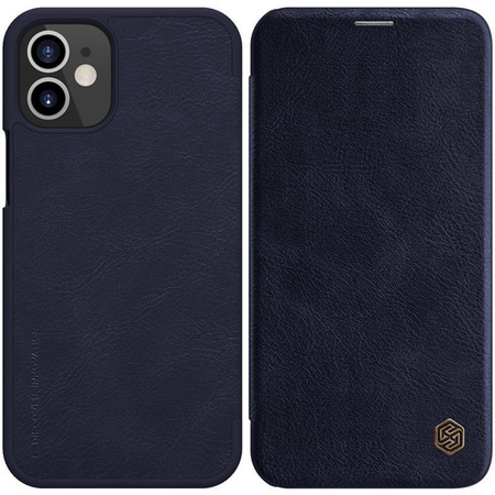 Kožené pouzdro Nillkin Qin - Pouzdro pro Apple iPhone 12 Mini (modré)