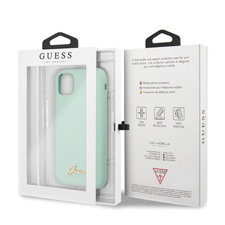 Guess Silicone Vintage - Coque iPhone 11 Pro Max (vert)