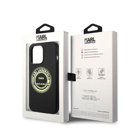 Karl Lagerfeld Silicone RSG - Coque iPhone 14 Pro Max (noir)