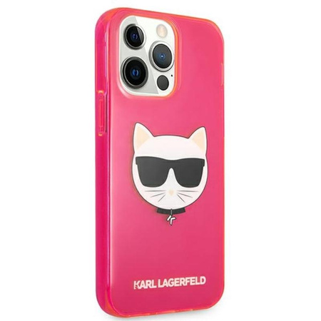 Karl Lagerfeld Choupette Head - iPhone 13 Pro Max Tasche (fluo rosa)