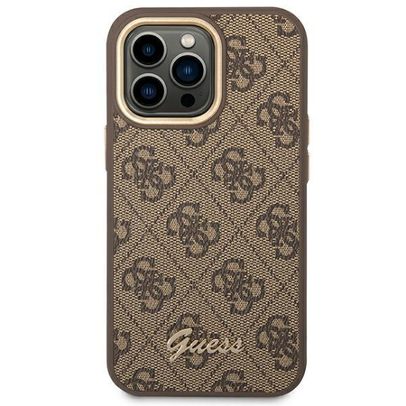 Guess 4G fém fényképezőgép tok - iPhone 14 Pro tok (barna)