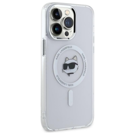 Karl Lagerfeld IML Metal Choupette Head MagSafe - pouzdro pro iPhone 13 Pro Max (bílé)