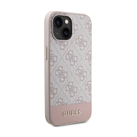 Guess 4G Bottom Stripe Collection - Coque pour iPhone 15 (rose)
