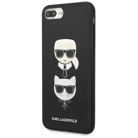 Karl Lagerfeld Saffiano Karl & Choupette Heads - iPhone 8 Plus / 7 Plus Case (black)