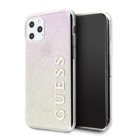 Guess Glitter Gradient - Coque iPhone 11 Pro Max (Or/Rose)