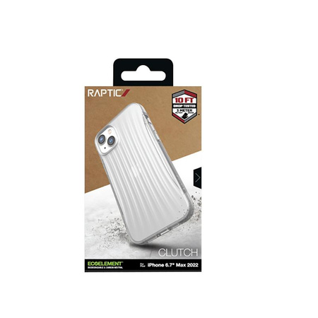 X-Doria Raptic Clutch - Étui biodégradable pour iPhone 14 Plus (testé pour une chute de 3 m) (transparent)