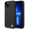BMW Liquid Silicone Case Metal Logo - iPhone 14 Case (Black)