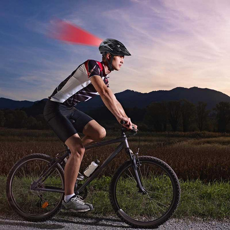 Dunlop - MTB cyklistická přilba 6xLED r. L (černošedá)