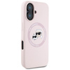 Karl Lagerfeld Silicone Double Heads And Circle MagSafe - Coque pour iPhone 16 (rose)
