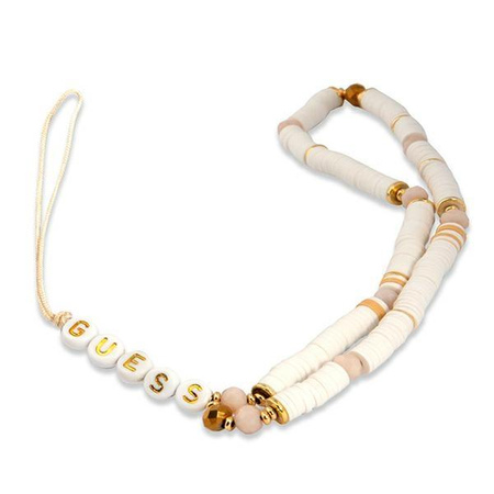 Guess Phone Strap Beads Heishi - Telefon-Anhänger 25 cm (Weiß)