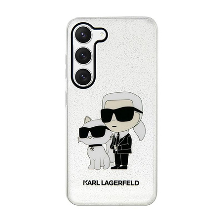 Karl Lagerfeld IML Glitter NFT Karl & Choupette - Pouzdro pro Samsung Galaxy S23 (průhledné)
