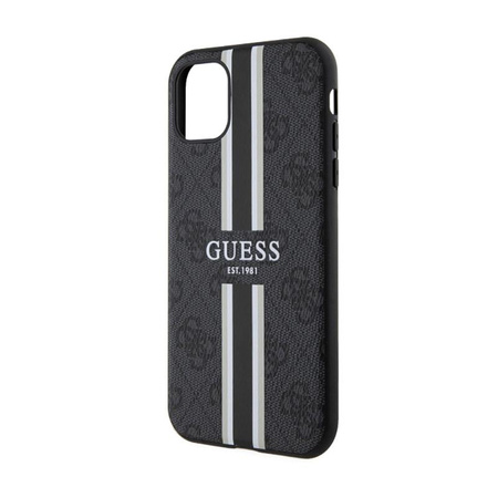 Guess 4G Étui MagSafe à rayures imprimées - iPhone 11 (Noir)