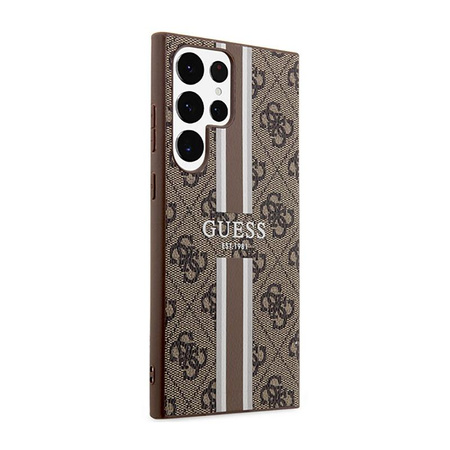Guess 4G Printed Stripe - Étui Samsung Galaxy S23 Ultra (marron)