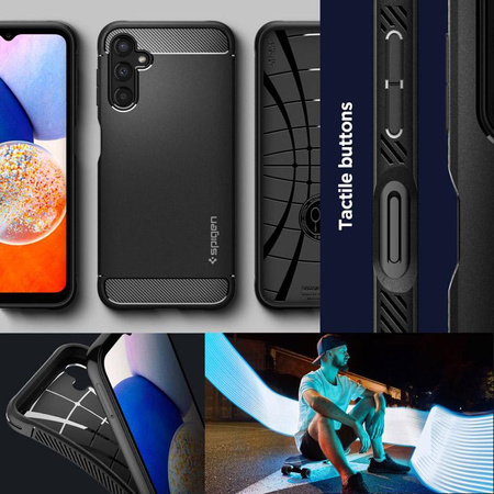 Spigen Rugged Armor - Gehäuse für Samsung Galaxy A14 4G / LTE (Schwarz)