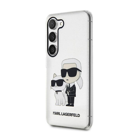 Karl Lagerfeld IML Glitter NFT Karl & Choupette - Samsung Galaxy S23+ tok (átlátszó)
