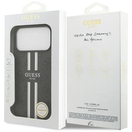 Guess 4G Printed Stripes MagSafe - iPhone 17 Pro Max Case (black)