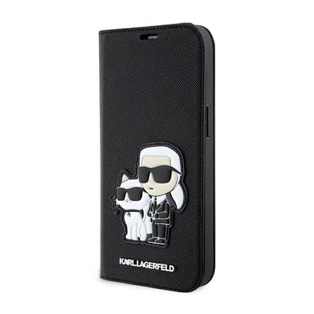 Karl Lagerfeld Booktype NFT Saffiano Karl & Choupette - iPhone 14 Case (Black)